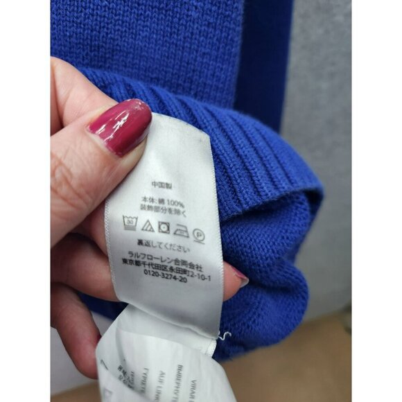 Polo Ralph Lauren Mens Blue Half-Zip Sweater XXL 100% Cotton Ribbed Collar & Cuf - Picture 6 of 7